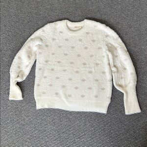 Marine Layer Arielle Crewneck, White with Gold Dots, Size S